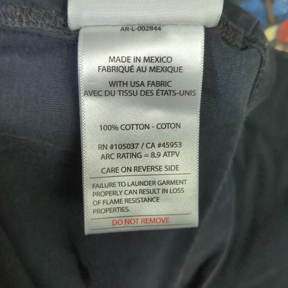 Ariat FR Shirt Mens 3XLT Tall Black Raising The Flag Logo Flame Resistant Welder - Picture 11 of 13